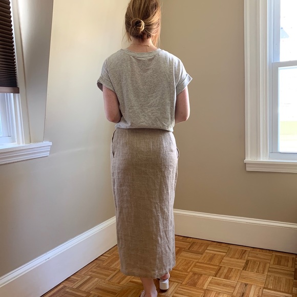 SOLD ❌ Calvin Klein Linen Wrap Skirt - Picture 3 of 5